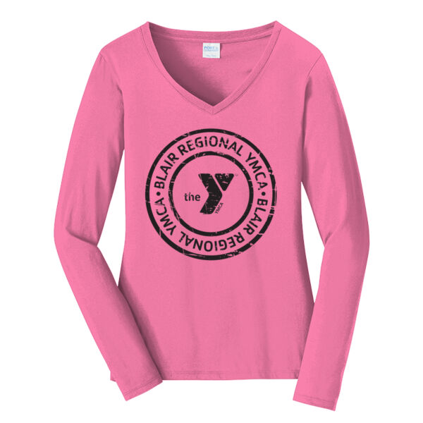 BY_B - Ladies Long Sleeve Fan Favorite V Neck Tee Thumbnail